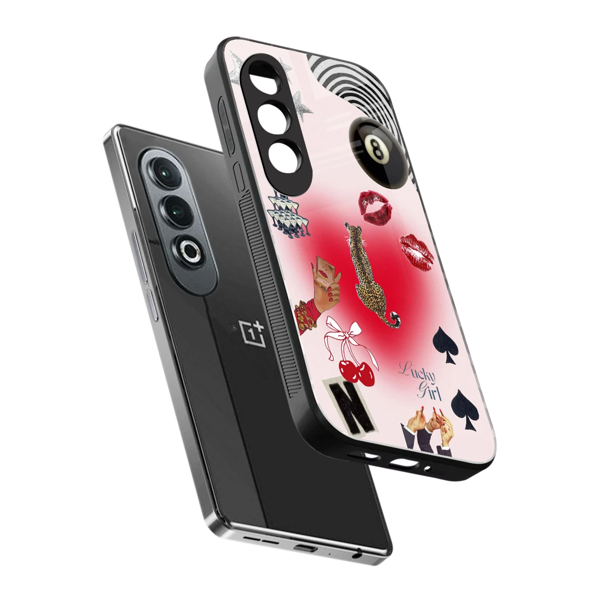 Lucky Charm sleek oneplus nord ce 4 cover with tempered glass back and TPU edges