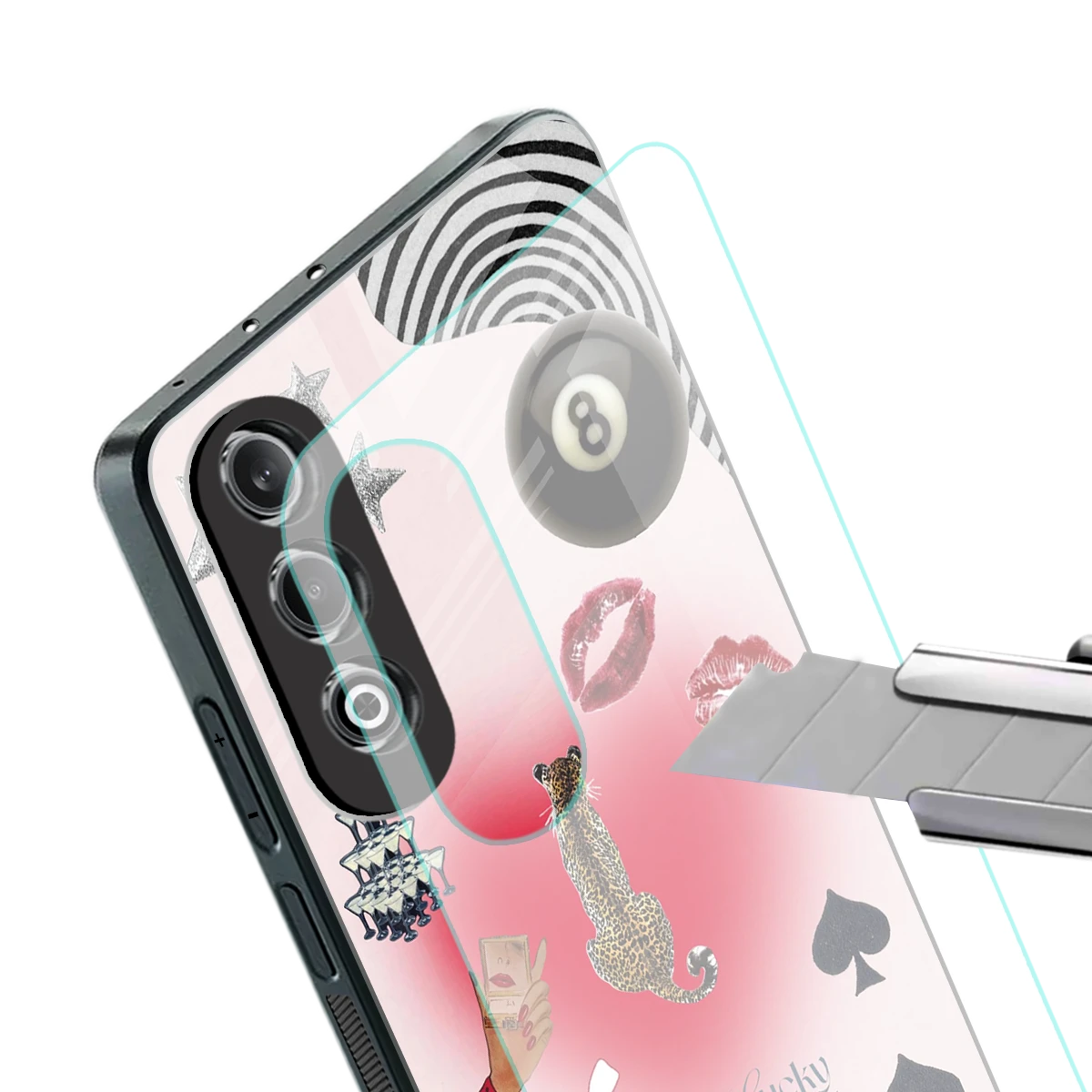 Lucky Charm stylish phone case for oneplus nord ce 4 | glossy glass and slim fit