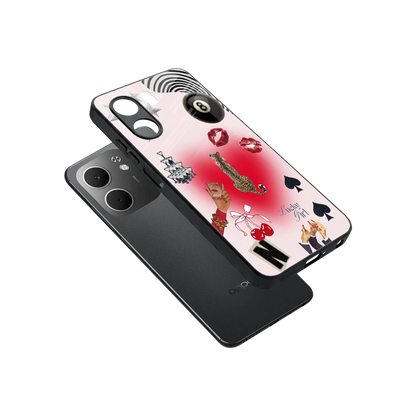 Lucky Charm sleek oppo a5x 5g cover with tempered glass back and TPU edges