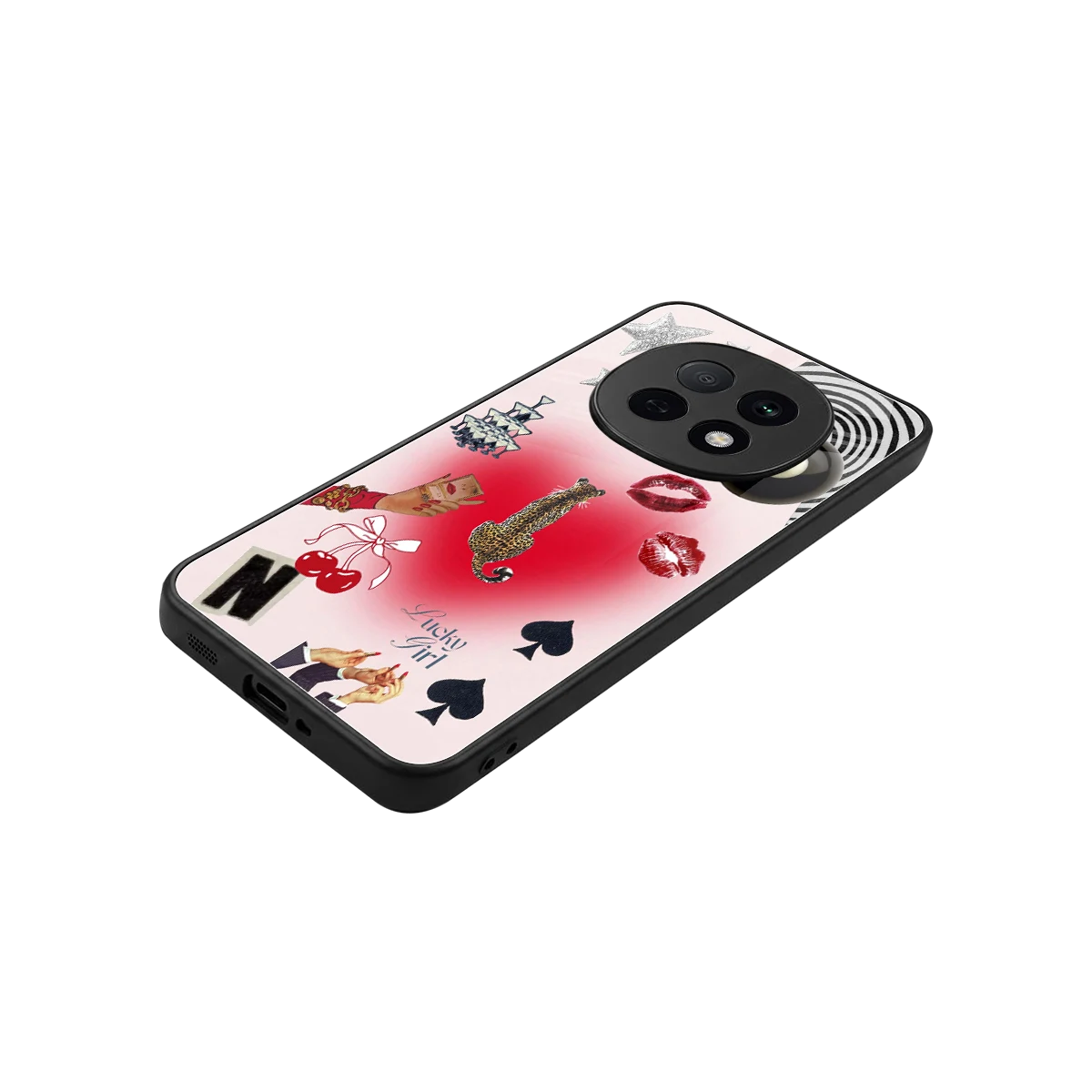 Lucky Charm stylish phone case for oppo f29 pro 5g | glossy glass and slim fit