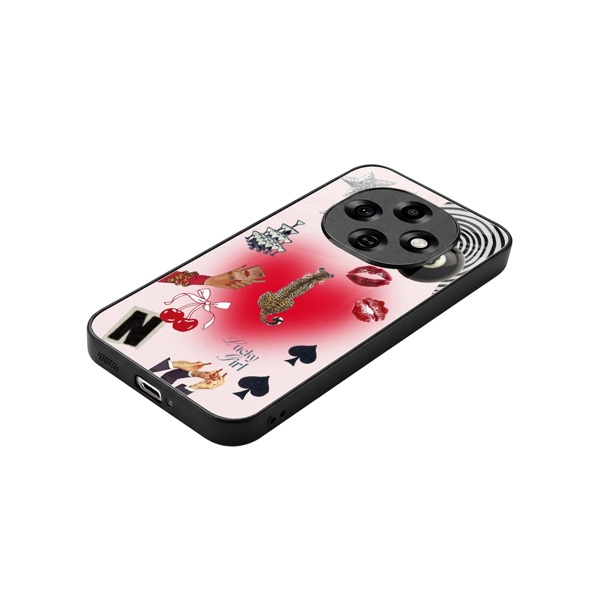 Lucky Charm stylish phone case for oppo f31 pro 5g | glossy glass and slim fit