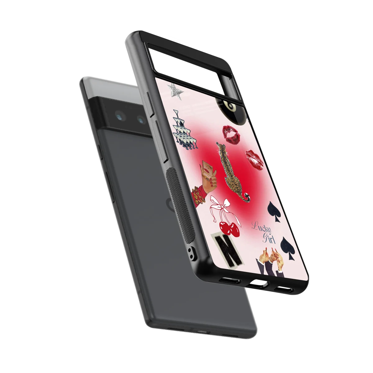 Lucky Charm sleek google pixel 6 pro cover with tempered glass back and TPU edges