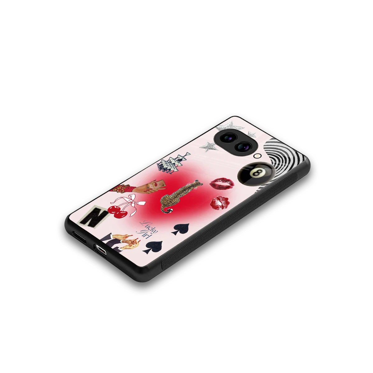 Lucky Charm stylish phone case for google pixel 9a | glossy glass and slim fit