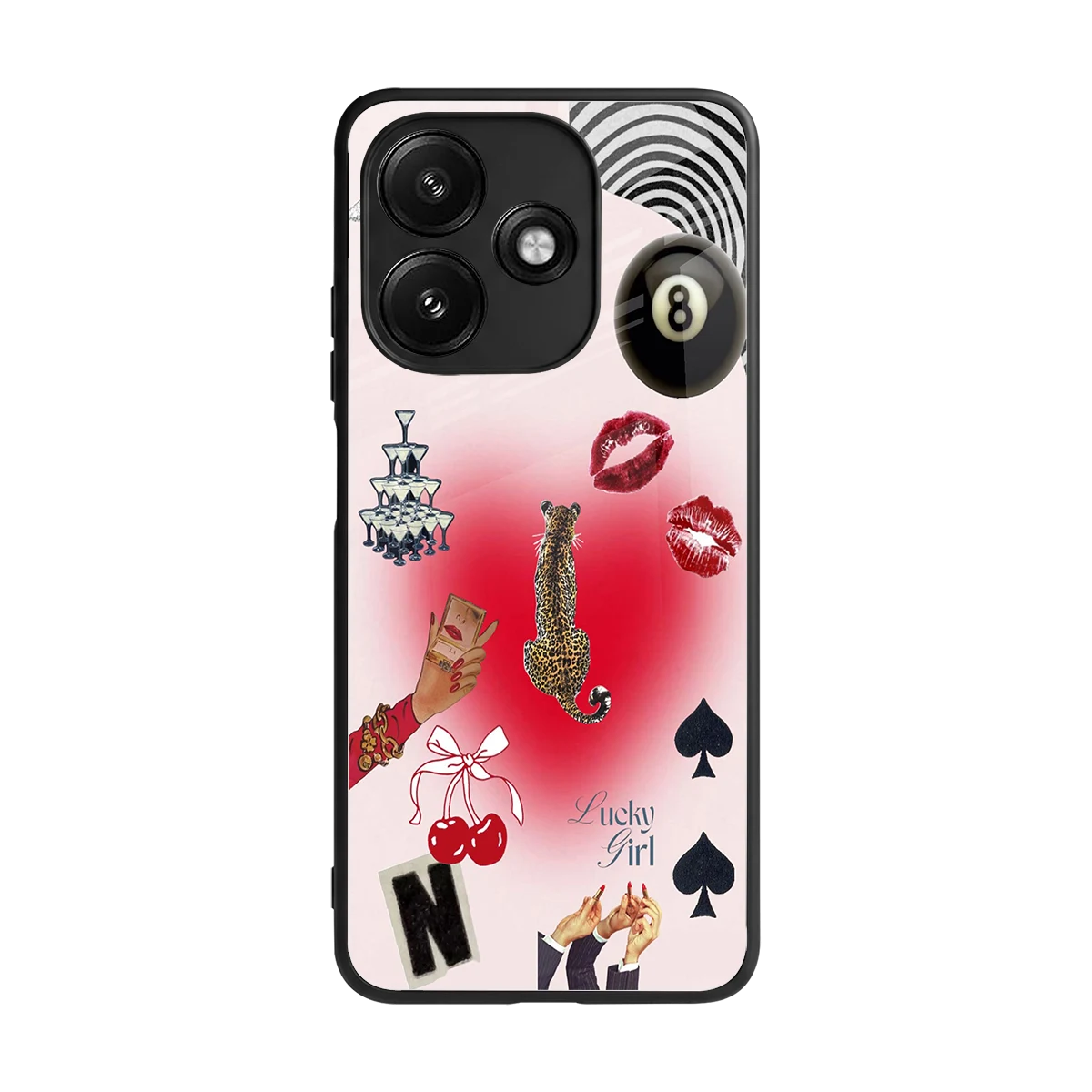 Lucky Charm back phone cover | glass case for redmi 12 5g