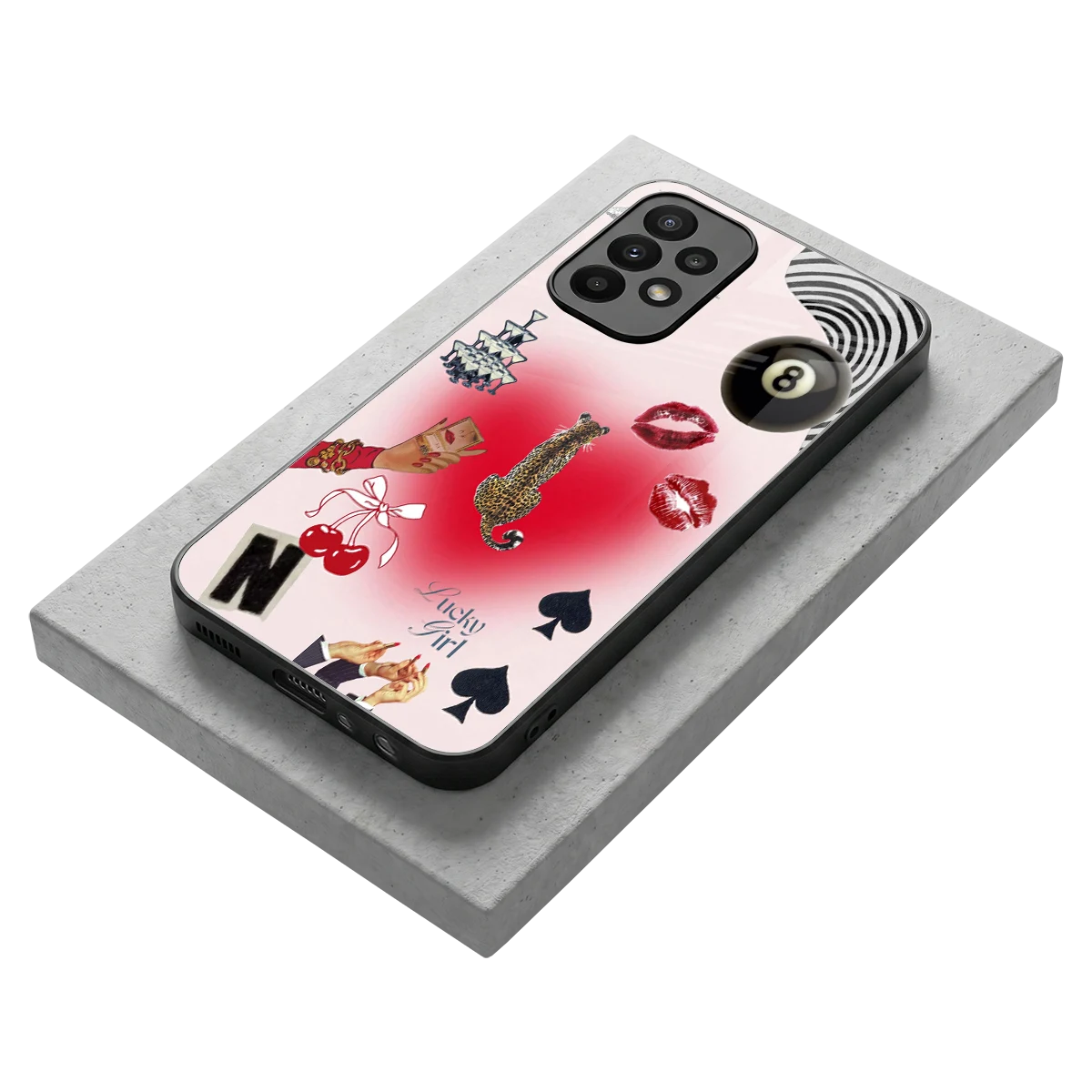 Lucky Charm stylish phone case for samsung galaxy a23 | glossy glass and slim fit