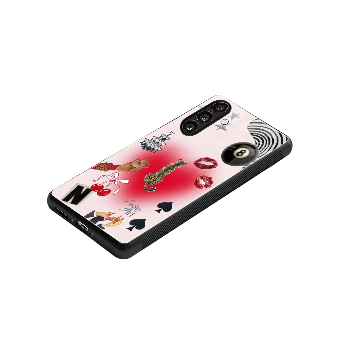 Lucky Charm stylish phone case for samsung galaxy a55 5g | glossy glass and slim fit