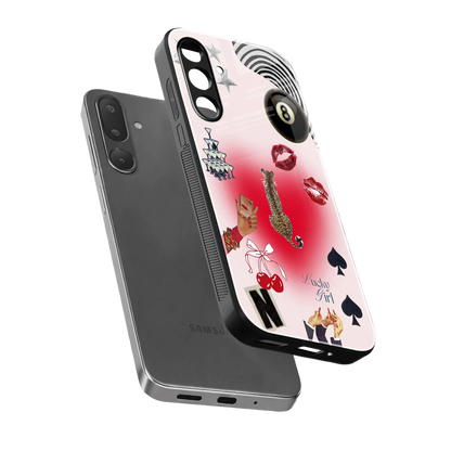 Lucky Charm sleek samsung galaxy m36 5g cover with tempered glass back and TPU edges
