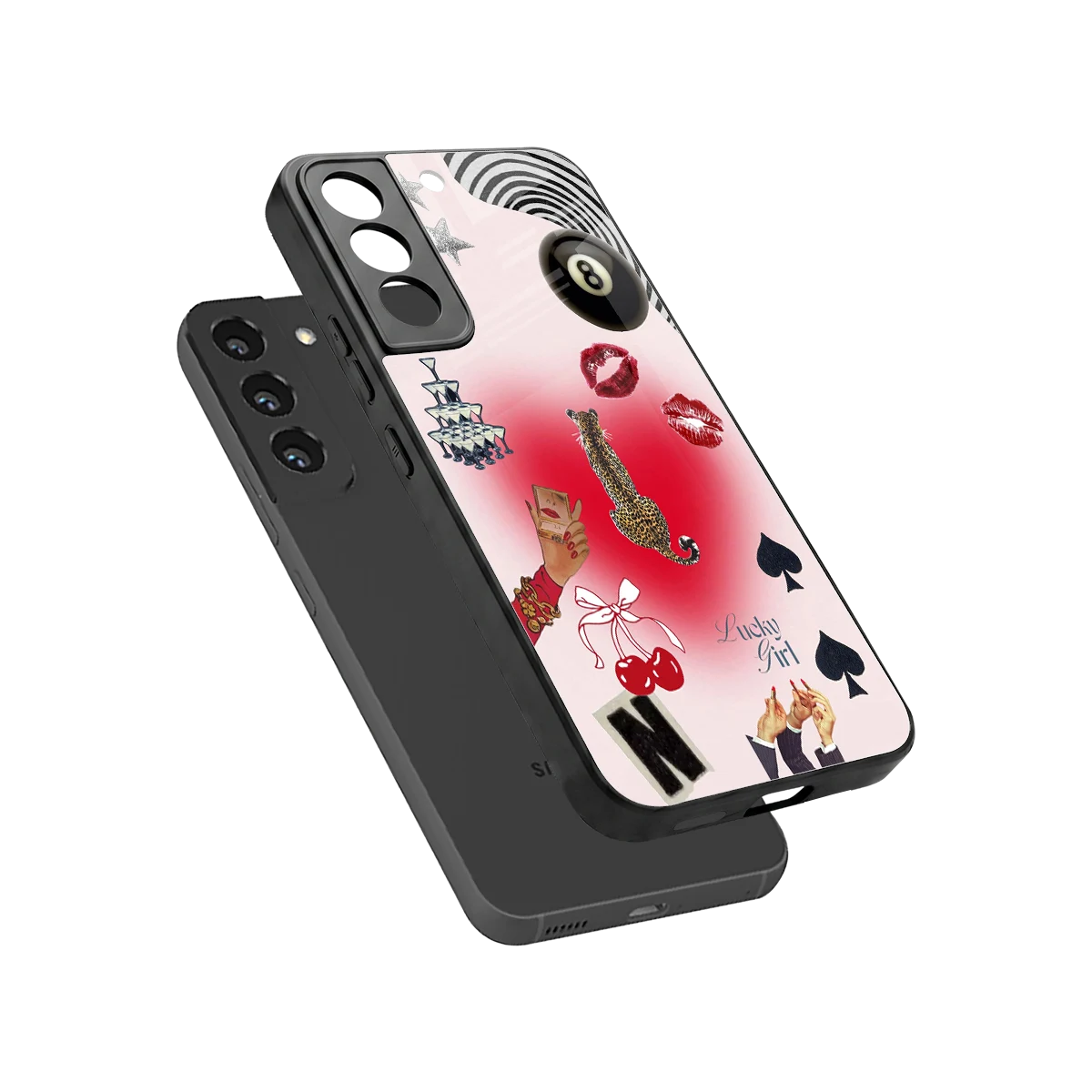 Lucky Charm sleek samsung galaxy s22 cover with tempered glass back and TPU edges