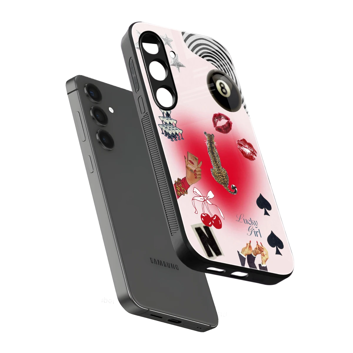 Lucky Charm sleek samsung galaxy s25 cover with tempered glass back and TPU edges