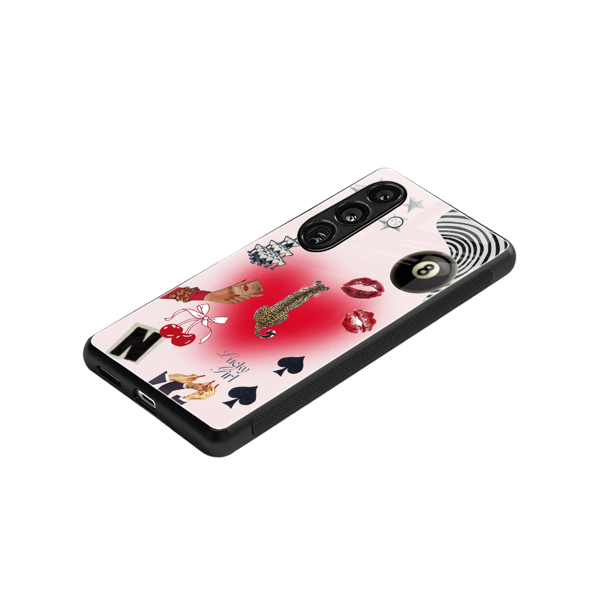 Lucky Charm stylish phone case for samsung galaxy s24 plus | glossy glass and slim fit