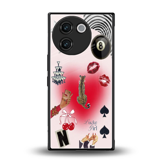 Lucky Charm back phone cover | glass case for vivo v30e