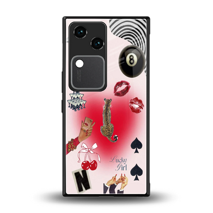 Lucky Charm back phone cover | glass case for vivo v30