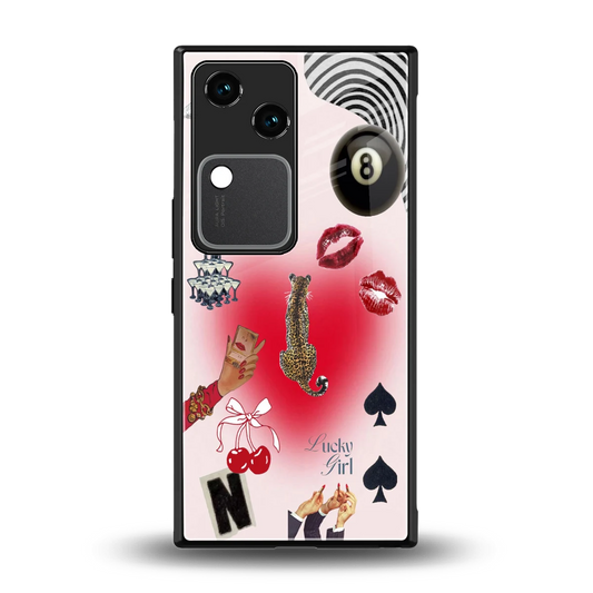 Lucky Charm back phone cover | glass case for vivo v30