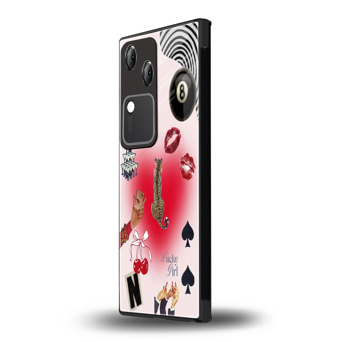 Lucky Charm vivo v30 mobile cover | shockproof glass phone case