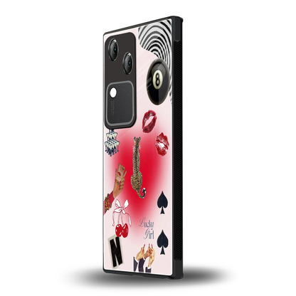 Lucky Charm vivo v30 mobile cover | shockproof glass phone case
