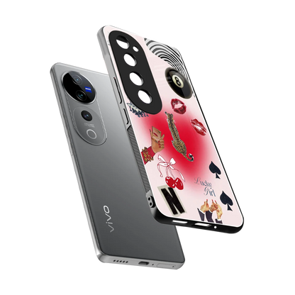 Lucky Charm sleek vivo v40 pro cover with tempered glass back and TPU edges