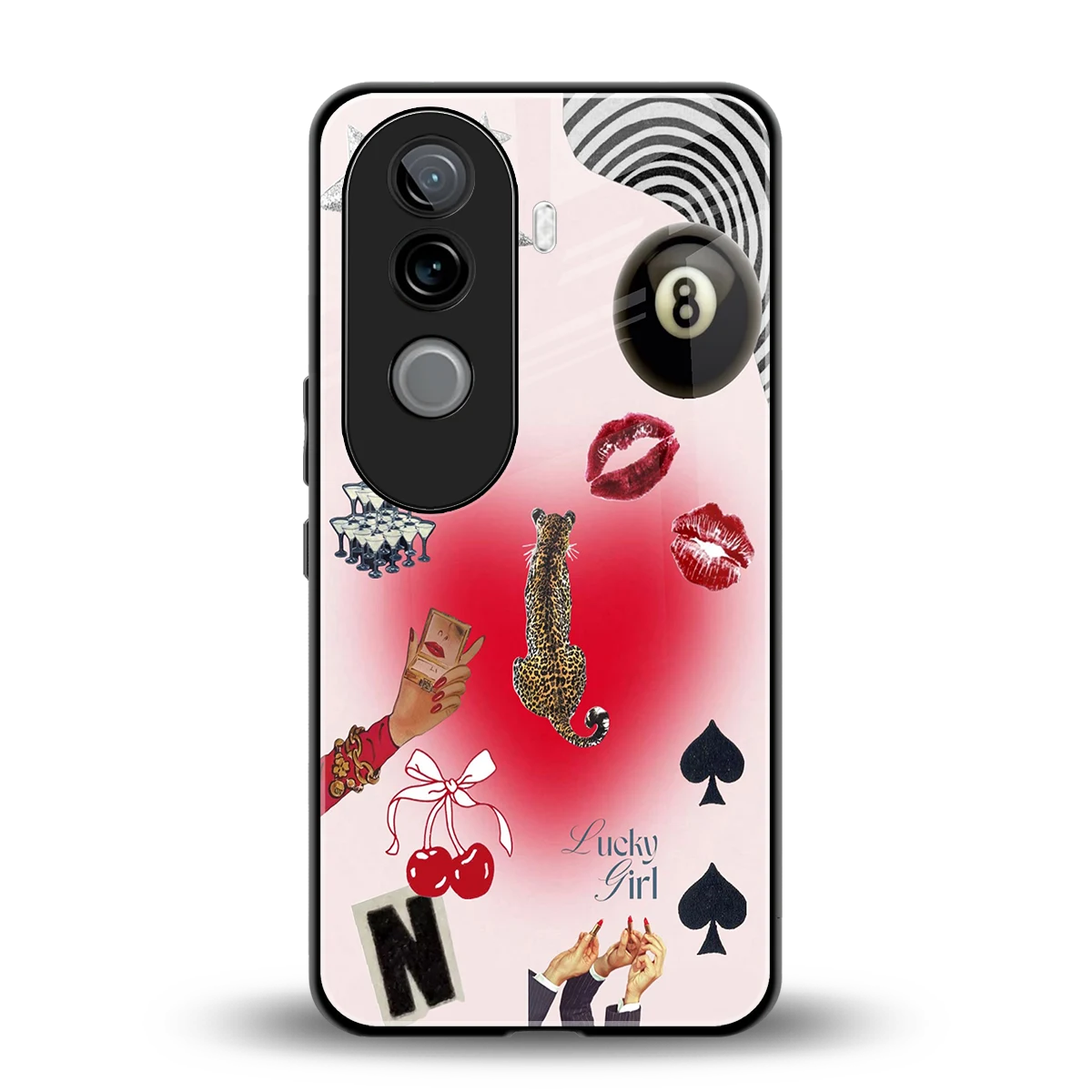 Lucky Charm back phone cover | glass case for vivo v40e