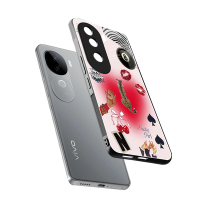 Lucky Charm sleek vivo v40e cover with tempered glass back and TPU edges