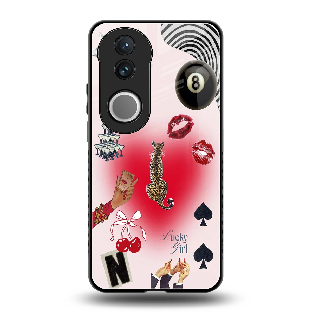Lucky Charm back phone cover | glass case for vivo v50