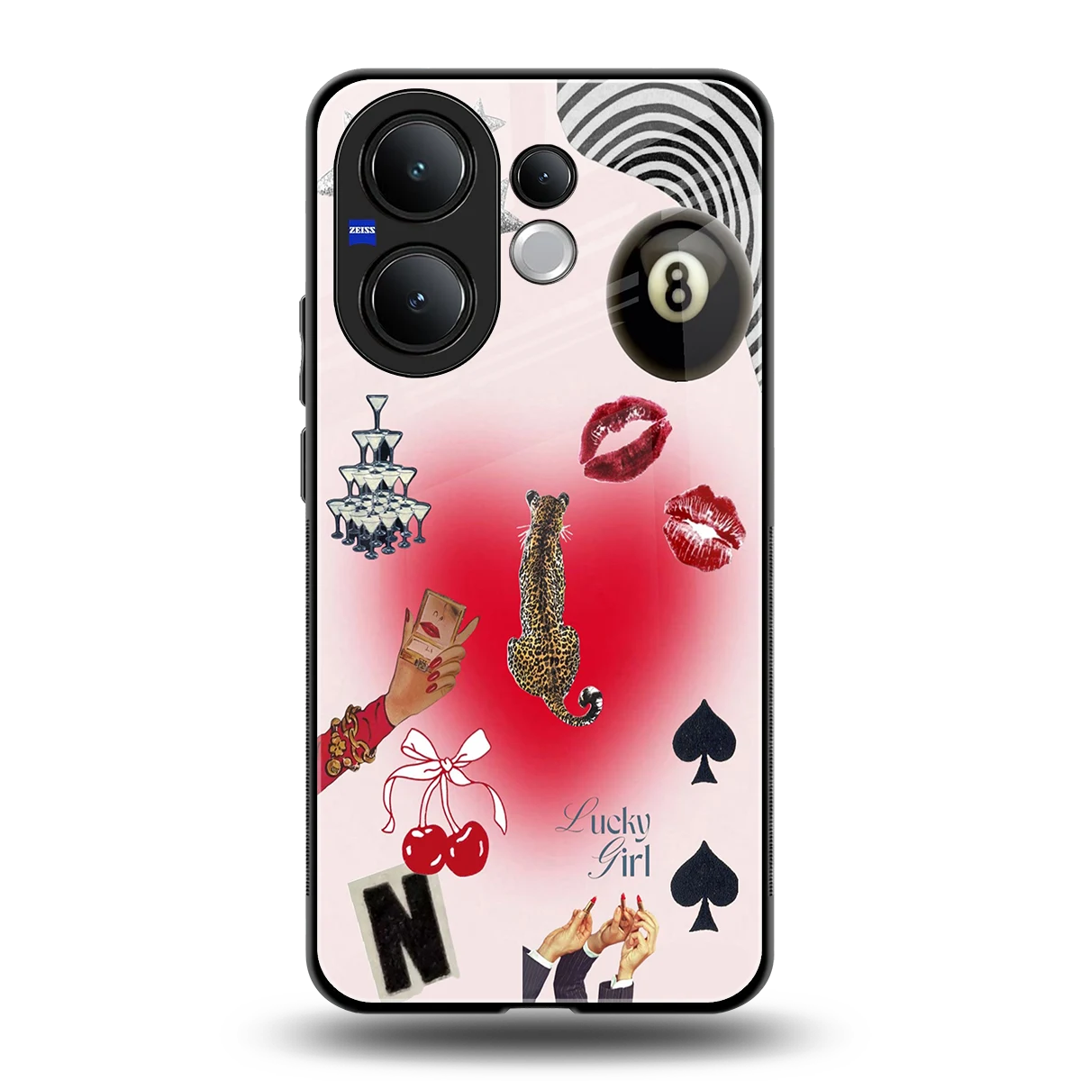 Lucky Charm back phone cover | glass case for vivo v60