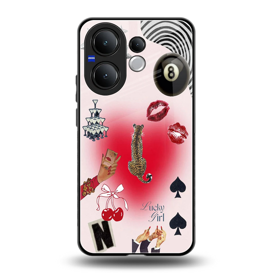 Lucky Charm back phone cover | glass case for vivo v60