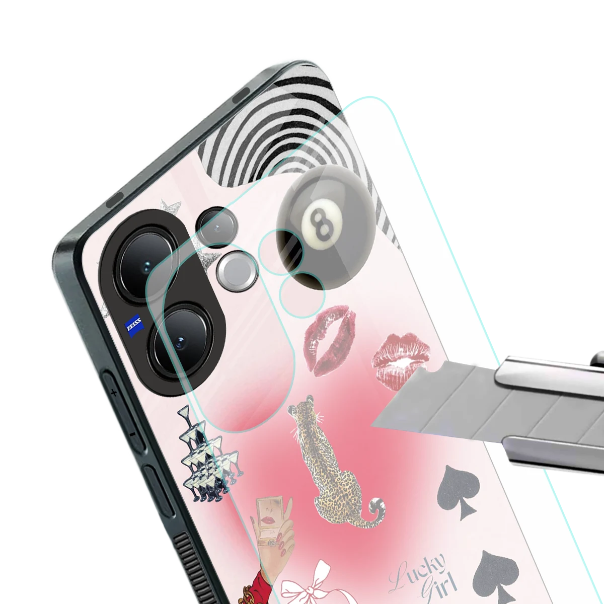 Lucky Charm stylish phone case for vivo v60 | glossy glass and slim fit