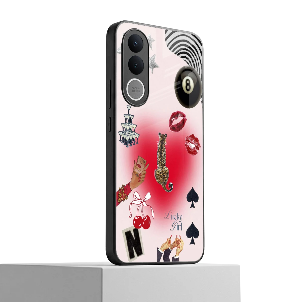 Lucky Charm vivo v70 fe mobile cover | shockproof glass phone case
