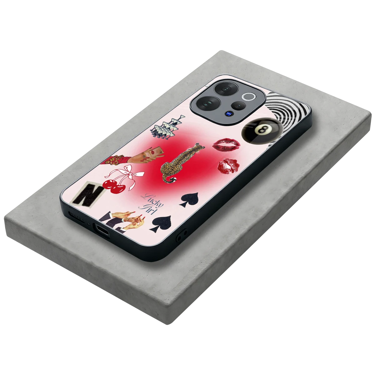 Lucky Charm stylish phone case for vivo v70 | glossy glass and slim fit