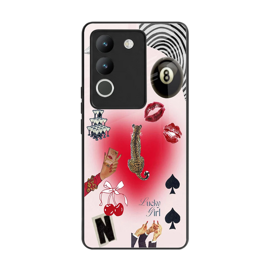 Lucky Charm back phone cover | glass case for vivo y200 5g