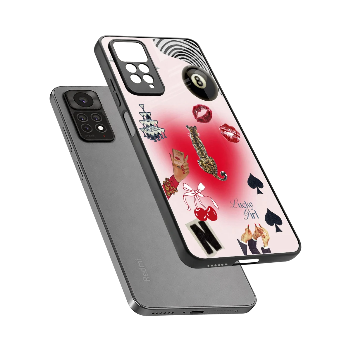 Lucky Charm sleek redmi note 11 pro cover with tempered glass back and TPU edges