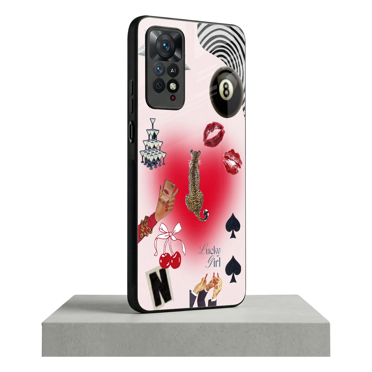 Lucky Charm redmi note 11 pro mobile cover | shockproof glass phone case