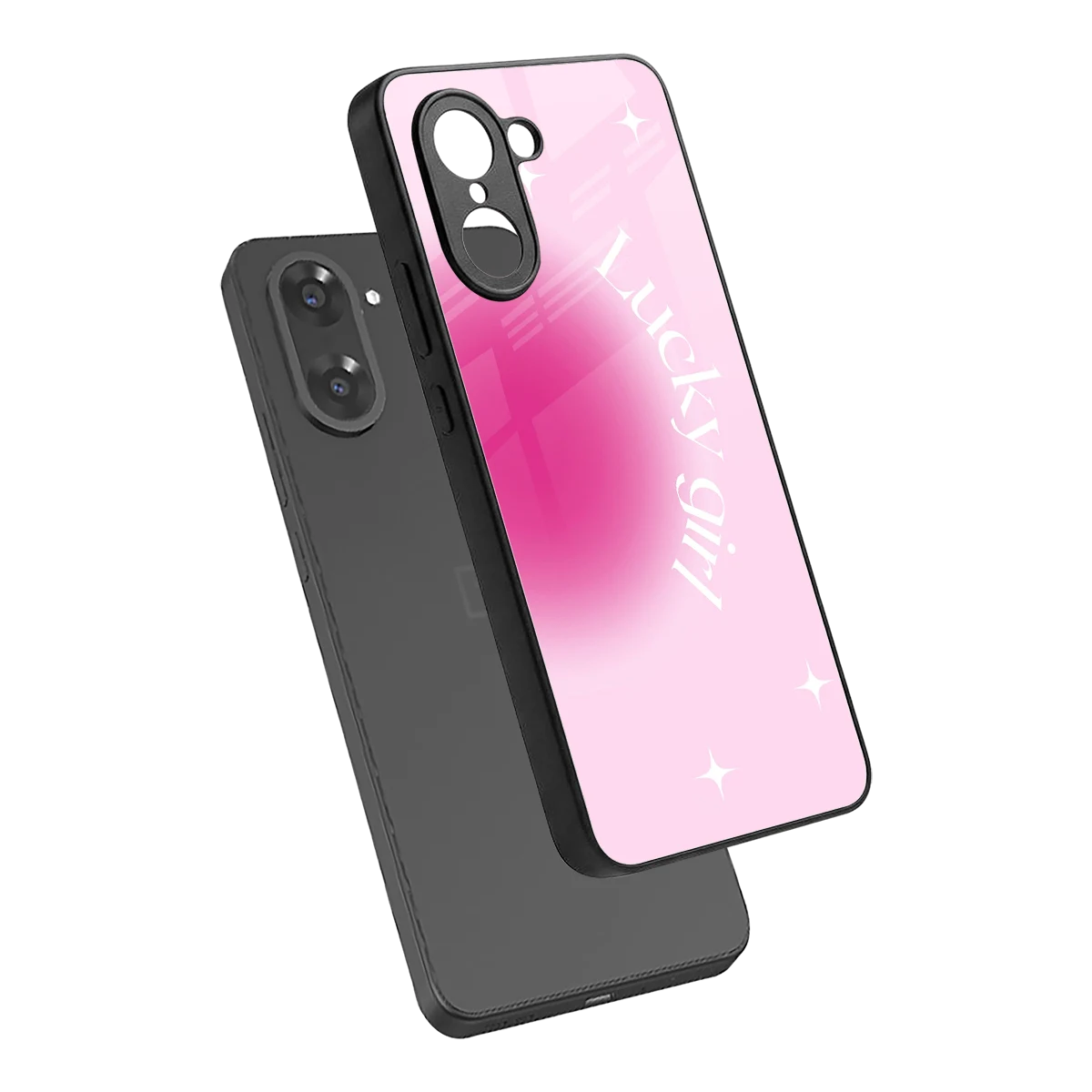 Lucky Girl Aesthetic sleek oneplus nord ce5 5g cover with tempered glass back and TPU edges
