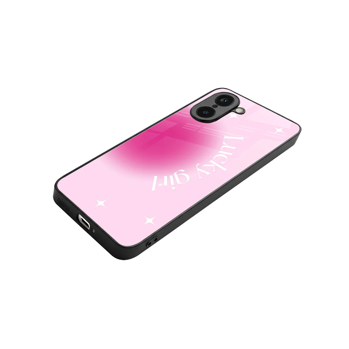 Lucky Girl Aesthetic stylish phone case for oneplus nord ce5 5g | glossy glass and slim fit