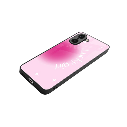 Lucky Girl Aesthetic stylish phone case for oneplus nord ce5 5g | glossy glass and slim fit