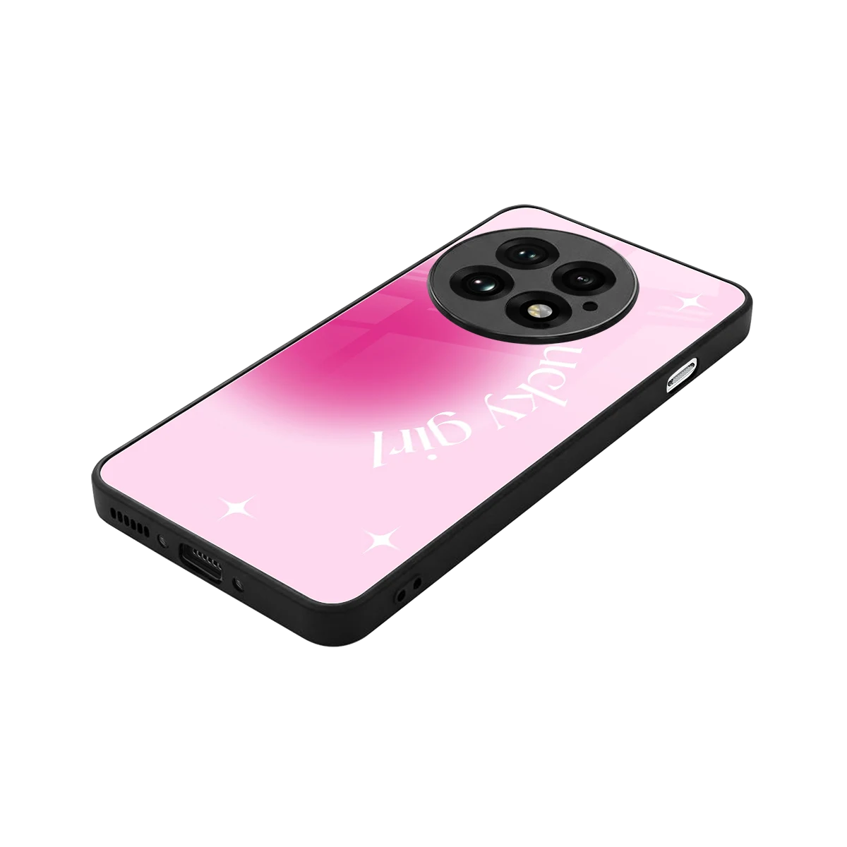 Lucky Girl Aesthetic stylish phone case for oneplus 13 | glossy glass and slim fit