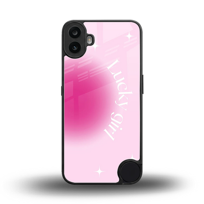 Lucky Girl Aesthetic back phone cover | glass case for cmf nothing phone 1