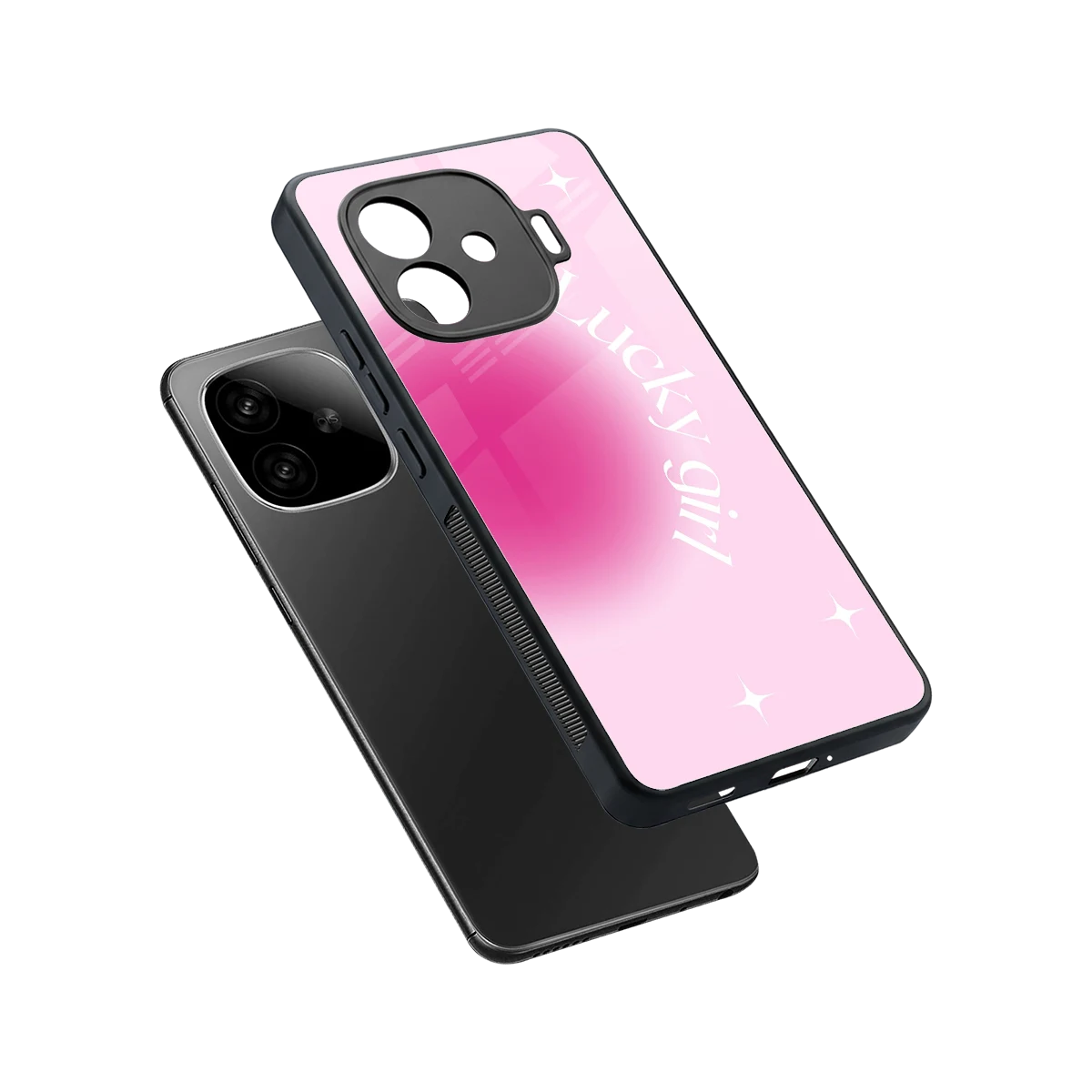 Lucky Girl Aesthetic sleek iqoo neo 10r 5g cover with tempered glass back and TPU edges