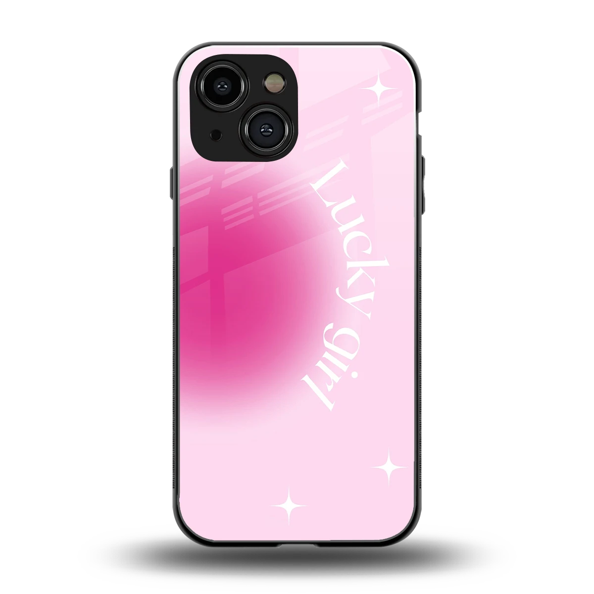 Lucky Girl Aesthetic back phone cover | glass case for iphone 12 mini