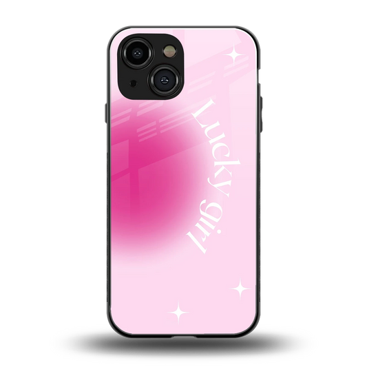 Lucky Girl Aesthetic back phone cover | glass case for iphone 12 mini