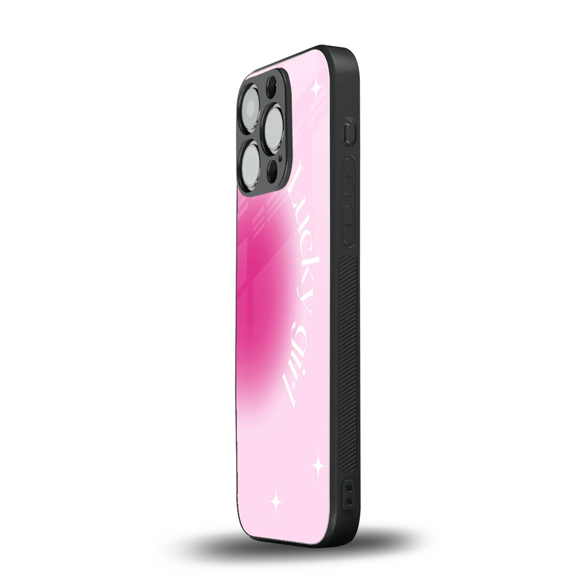 Lucky Girl Aesthetic iphone 12 pro mobile cover | shockproof glass phone case