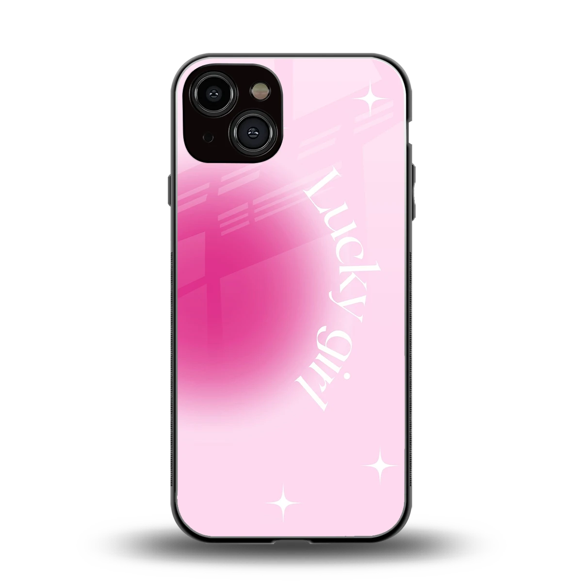 Lucky Girl Aesthetic back phone cover | glass case for iphone 14