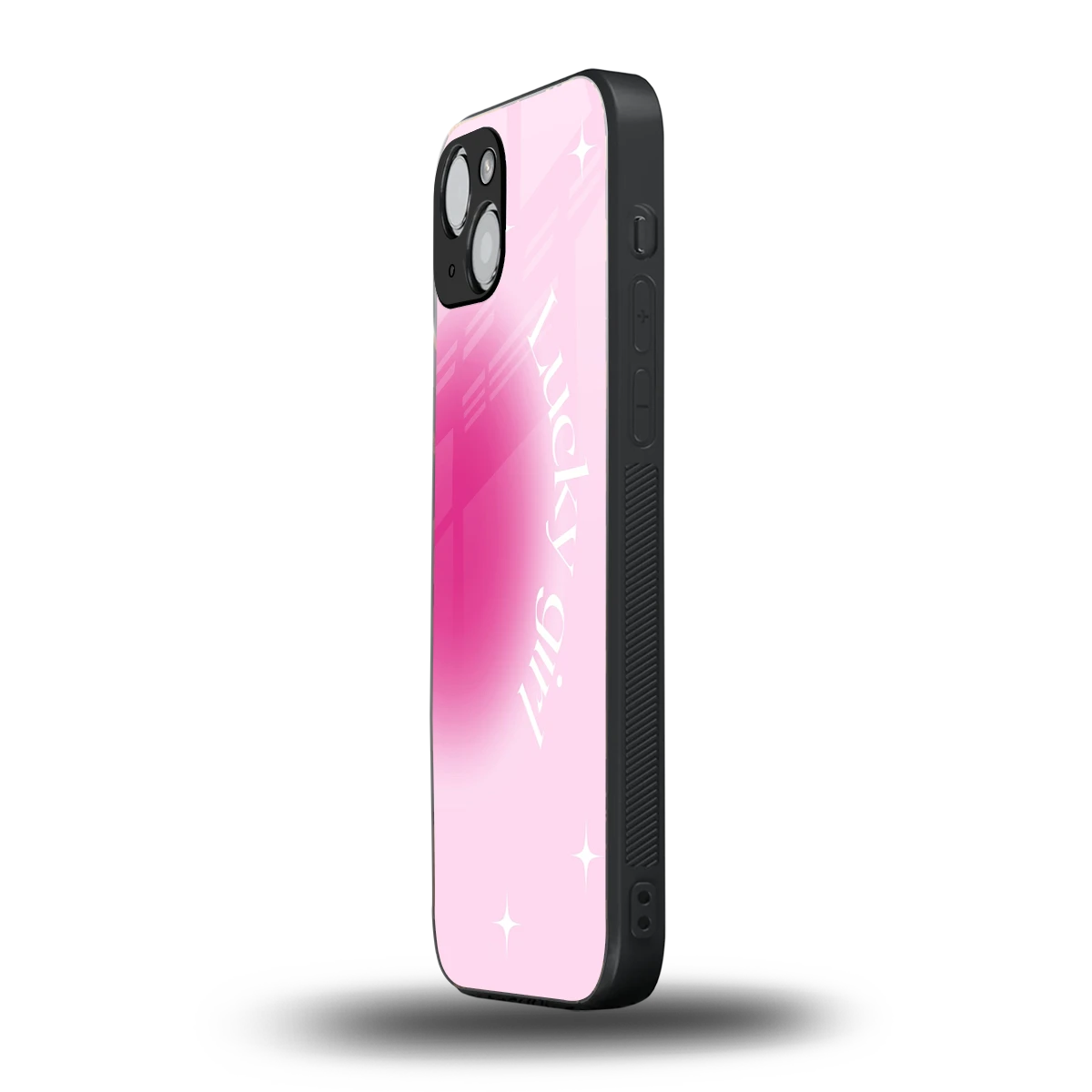 Lucky Girl Aesthetic iphone 14 plus mobile cover | shockproof glass phone case