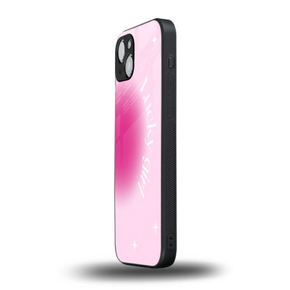 Lucky Girl Aesthetic iphone 14 plus mobile cover | shockproof glass phone case