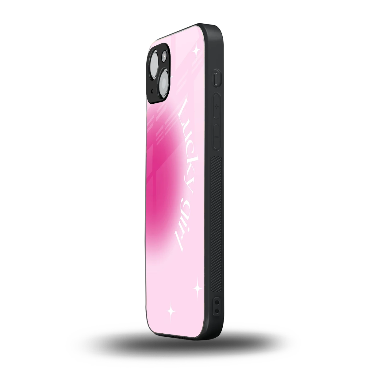 Lucky Girl Aesthetic iphone 15 mobile cover | shockproof glass phone case