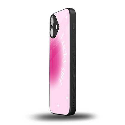 Lucky Girl Aesthetic iphone 16 plus mobile cover | shockproof glass phone case