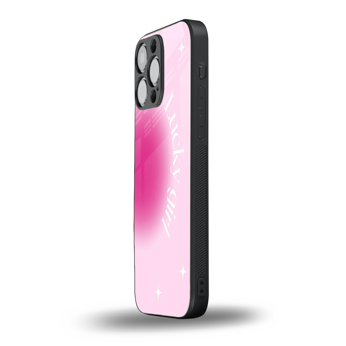 Lucky Girl Aesthetic iphone 16 pro max mobile cover | shockproof glass phone case