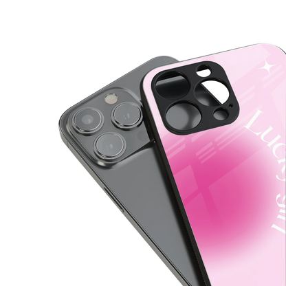 Lucky Girl Aesthetic stylish phone case for iphone 15 pro max | glossy glass and slim fit