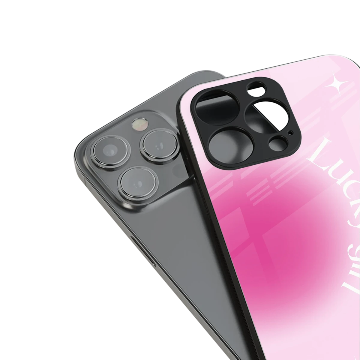 Lucky Girl Aesthetic stylish phone case for iphone 15 pro | glossy glass and slim fit