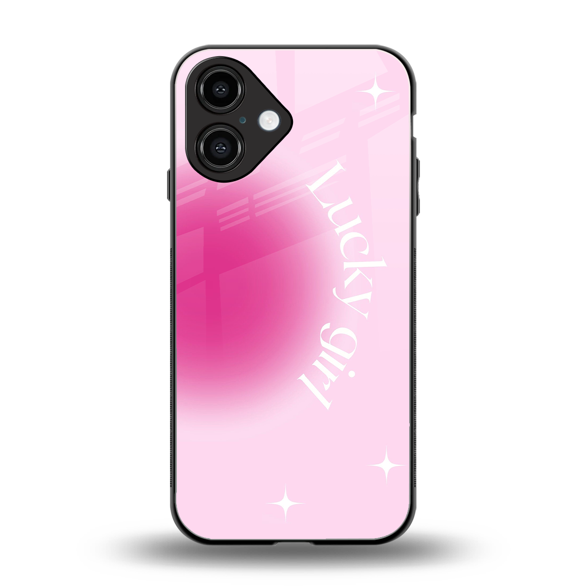 Lucky Girl Aesthetic back phone cover | glass case for iphone 16