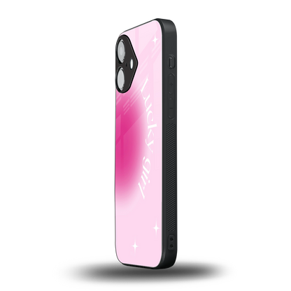 Lucky Girl Aesthetic iPhone 16 mobile cover | shockproof glass phone case